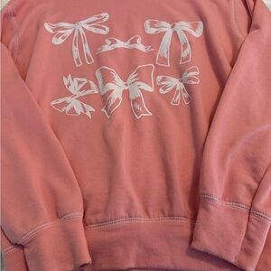 Pink Sweatshirt with Bow Design